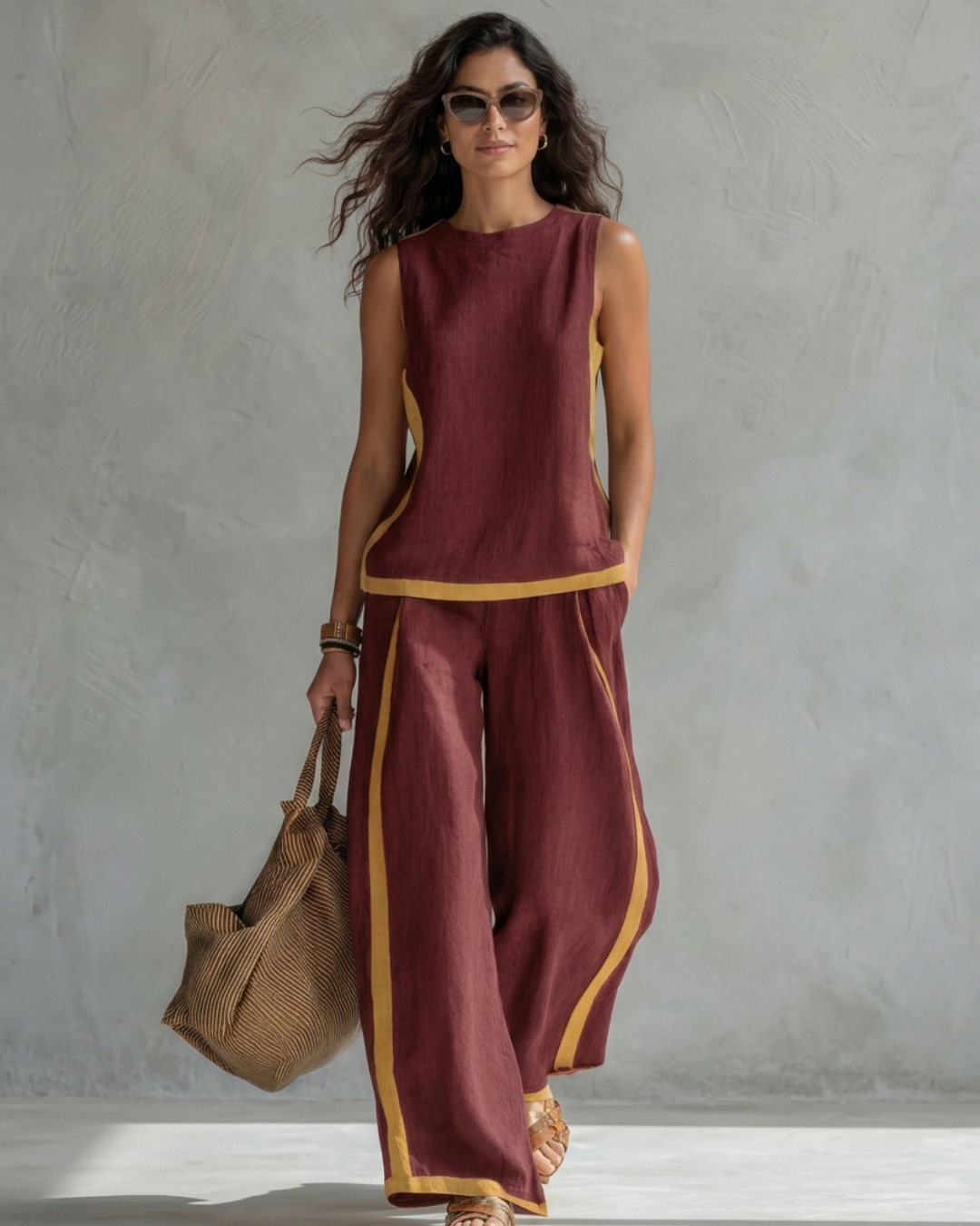 Leila | Conjunto Elegante de Algodón y Lino