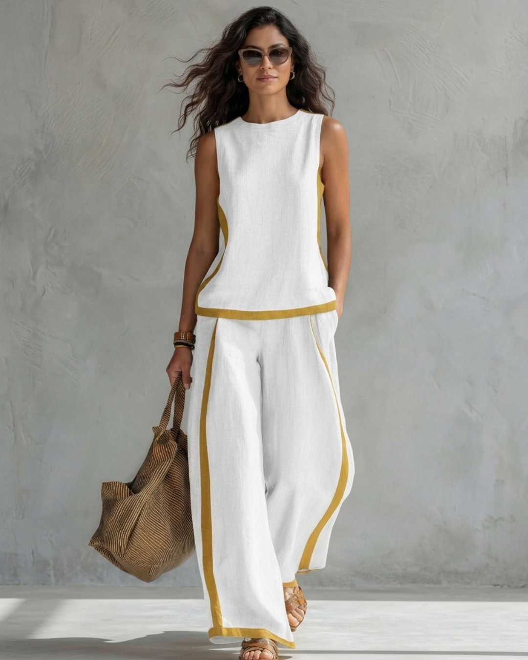 Leila | Conjunto Elegante de Algodón y Lino