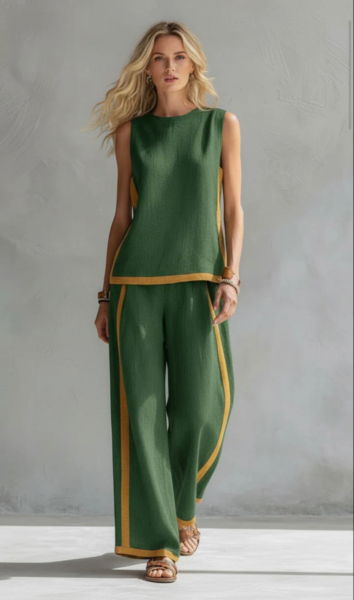 Leila | Conjunto Elegante de Algodón y Lino BLANCO