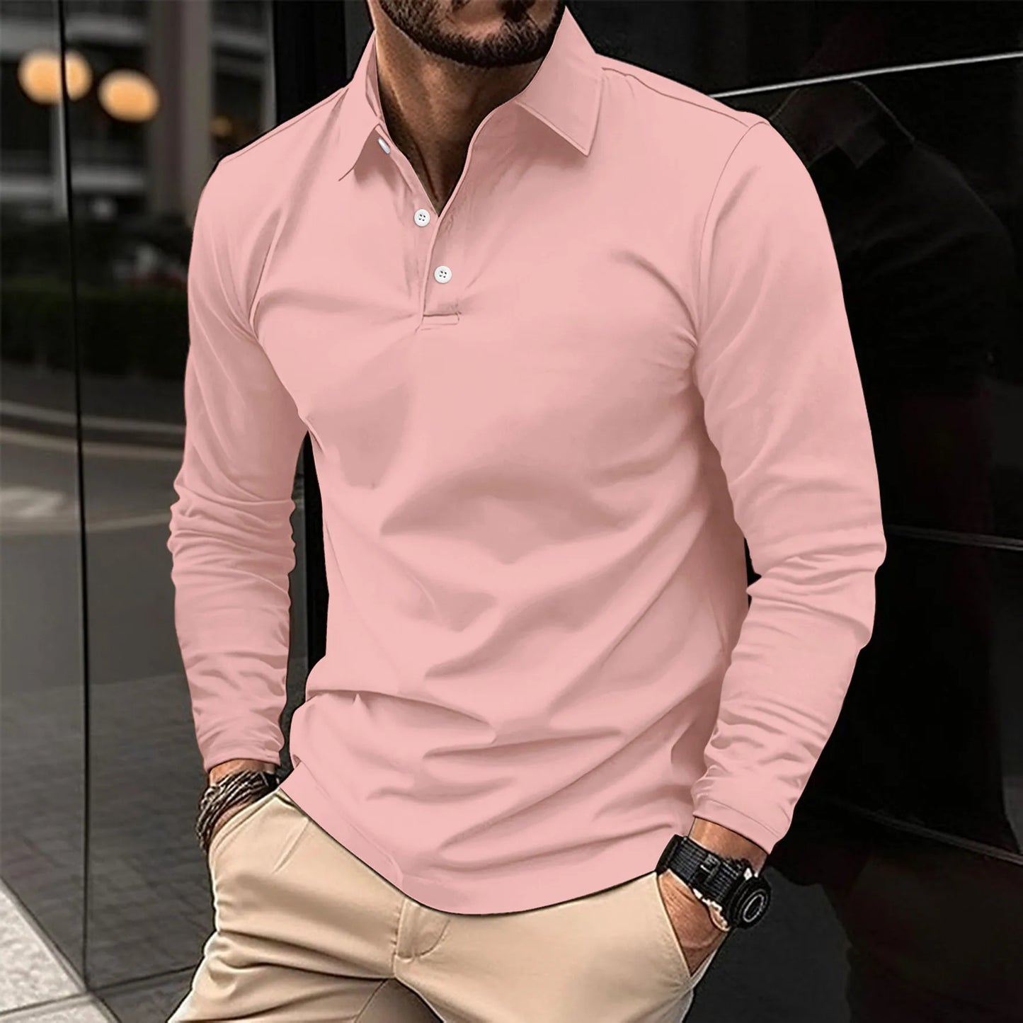 Ethan| Polo Casual de Manga Larga