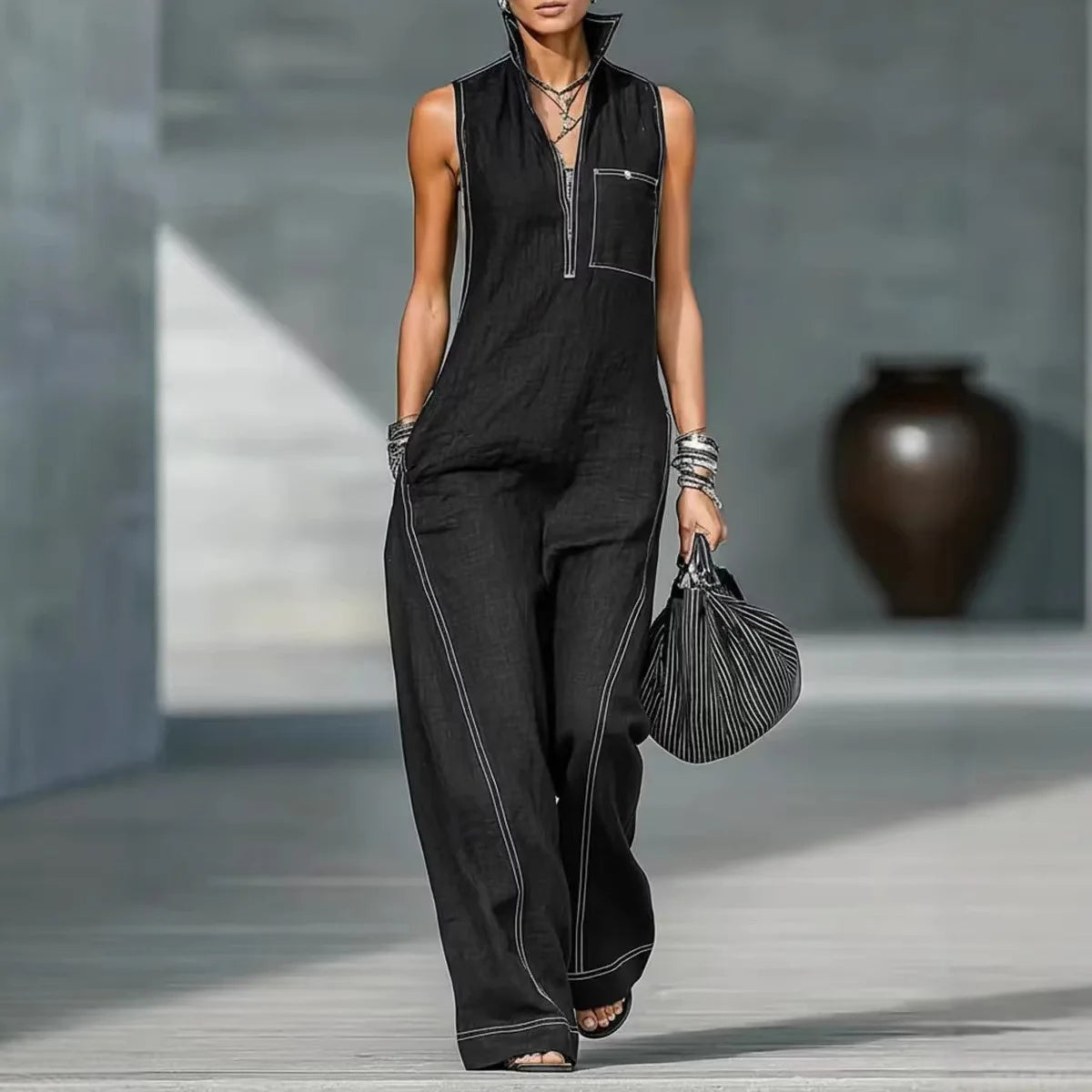 Ximena | Mono Elegante Lino y Algodón